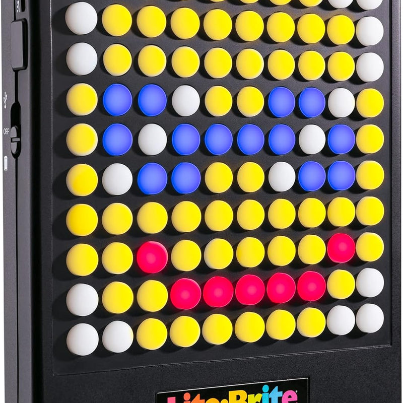 Lite-Brite Touch - 12 Art Guides, 100 Light-Up Buttons, 7 Colors, Portable Stem Learning Toy for Ages 6+