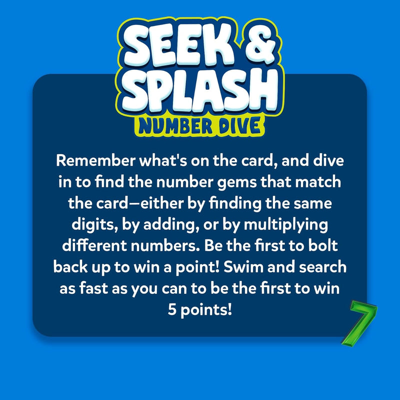 Skillmatics – Seek & Splash, Pool Dive Toys for Kids, Search & Find Game | Swimming Pool Number Dive Toy, Summer Fun & Gift for Boys & Girls Ages 6, 7, 8, 9, 10, 11 & Up, Includes 50 Colorful Gems