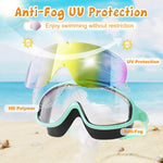 VegoVia 2 Pack Kids Swim Goggles Anti-Fog Wide View | UV Protection Swimming Goggles for kids 6-14 8-12 3-15 Youth Boys Girls Toddler