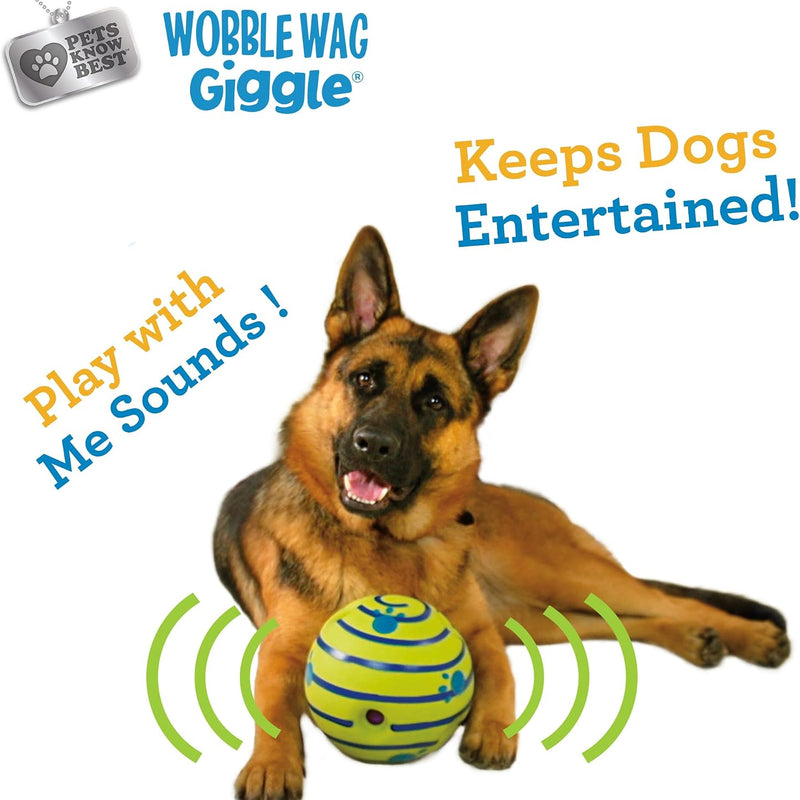 Wobble Wag Giggle Ball, Interactive Dog Toy, Fun Giggle Sounds When Rolled or Shaken, Pets Know Best, As Seen On TV