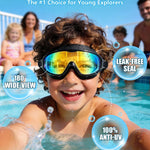 Aegend Swim Goggles Wide Frame Anti-Fog Swimming Goggles for Kids 3-14 | 2 Pack Anti-UV Comfort Fit Swimming Mask for Boys Girls Youth Ideal for Pool, Beach, Swim Lessons, Vacation