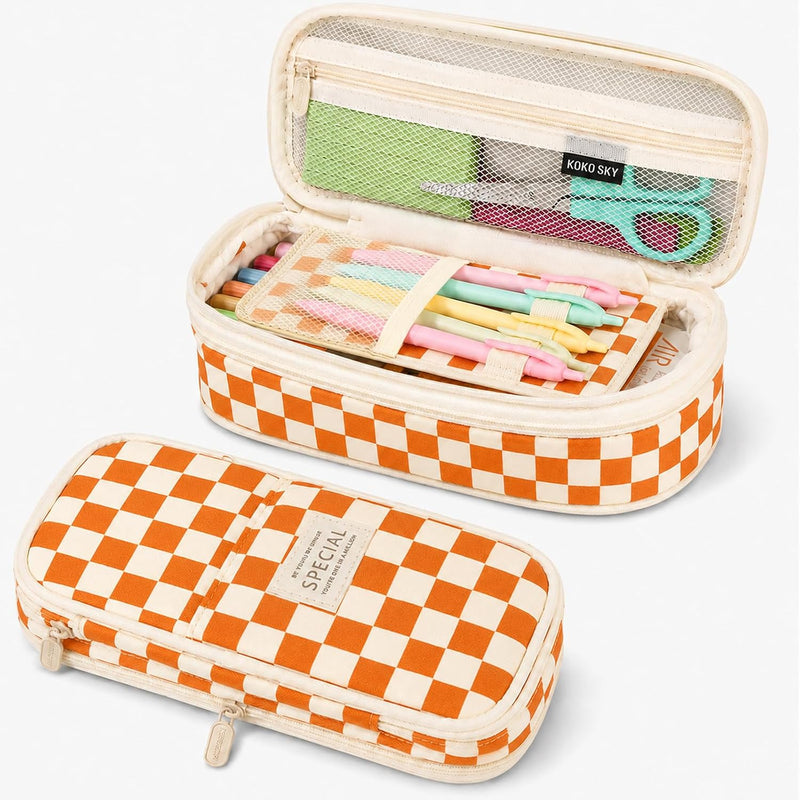 PUPTILY Pencil Case, Large Capacity Aesthetic Pencil Cases with Durable Zipper, Big Stationery Pencil Pouch for Women & Men, Adults Portable Storage Organizer Bag for College, Office, Travel (Green)