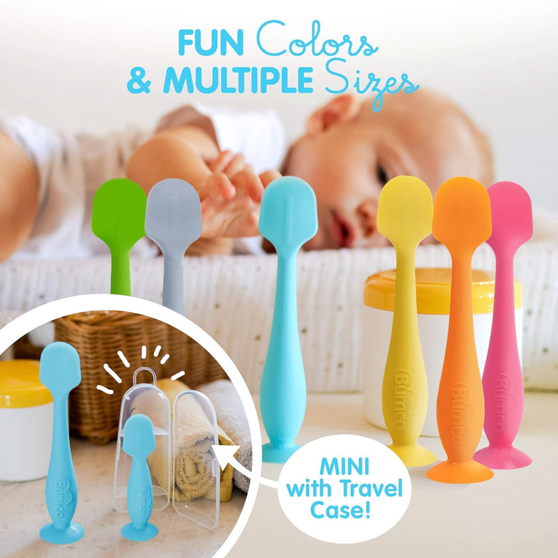 Bumco Baby Bum Brush - Flexible Diaper Cream Spatula Applicator (Blue) | BPA-Free Diaper bag essentials. Mom-invented butt paste spatula and diaper rash cream applicator. Soft, wipe-clean silicone.
