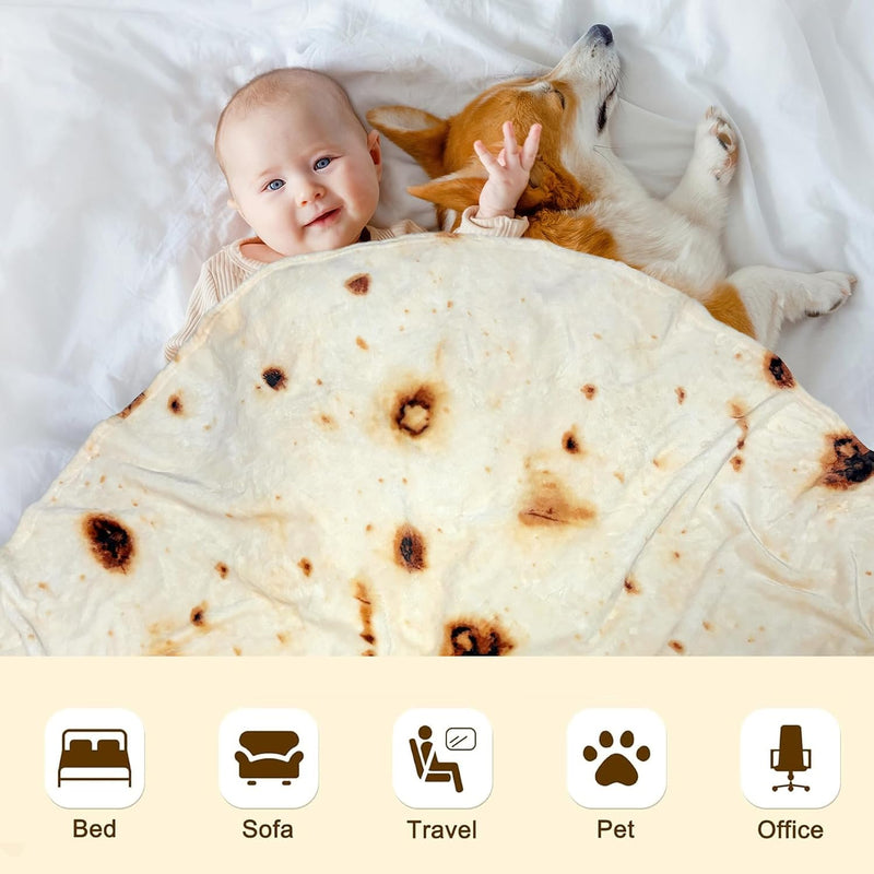 mermaker Burritos Tortilla Swaddle Blanket Baby for Toddler Newborn, 285 GSM Soft Flannel Taco Wrap Blanket Funny Gifts for Baby Shower Boys Girls, 36 inch
