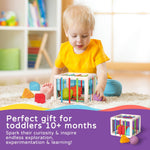 LiKee Montessori shape sorter toys for 1 year old, 6pcs multi sensory shapes, 12+ months developmental learning