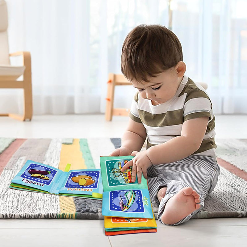Dr.Rapeti 6 Pack Soft Books, Cloth Book, Bath Book, Baby Book, Crinkle Book | Baby Shower Toy, Washable, Nontoxic, Educational Learning Toy, Sensory Book, Baby Soft Cloth Book, Crinkle Soft Book