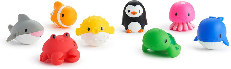 Munchkin Baby Bath Toy Squirts, 8-Pack of Ocean-Themed Water Squirters for Babies & Toddlers