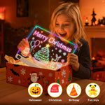 13.7" Rechargeable Led Drawing Board with 8 RGB Colors, 6 Dynamic Modes, Portable Stand for Kids and Adults