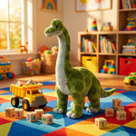 Rhode Island Novelty 15-inch Wide Animal Den Brachiosaurus Plush, 15" L x 4" W x 11" H