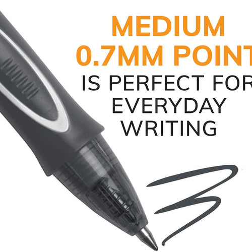 BIC Gelocity Quick Dry Black Gel Pens, Medium Point (0.7mm), 4-Count Pack, Retractable Gel Pens With Comfortable Full Grip