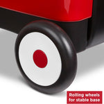 radio flyer push & pull walker wagon with garden tools, red, for kids 1-4 years old