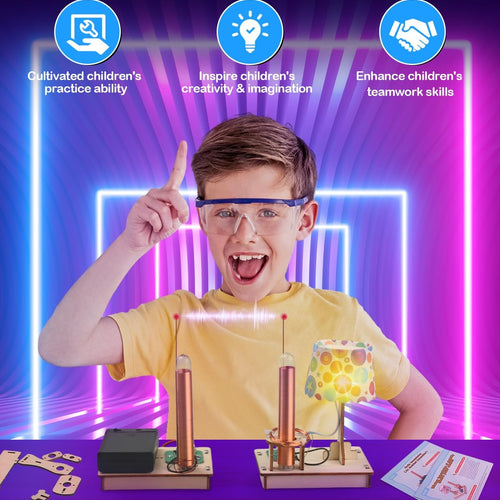 Poraxy STEM Science Kit for Kids Ages 8-10, 5 Set 3D Wooden Puzzles and DIY Educational Science Building Kits