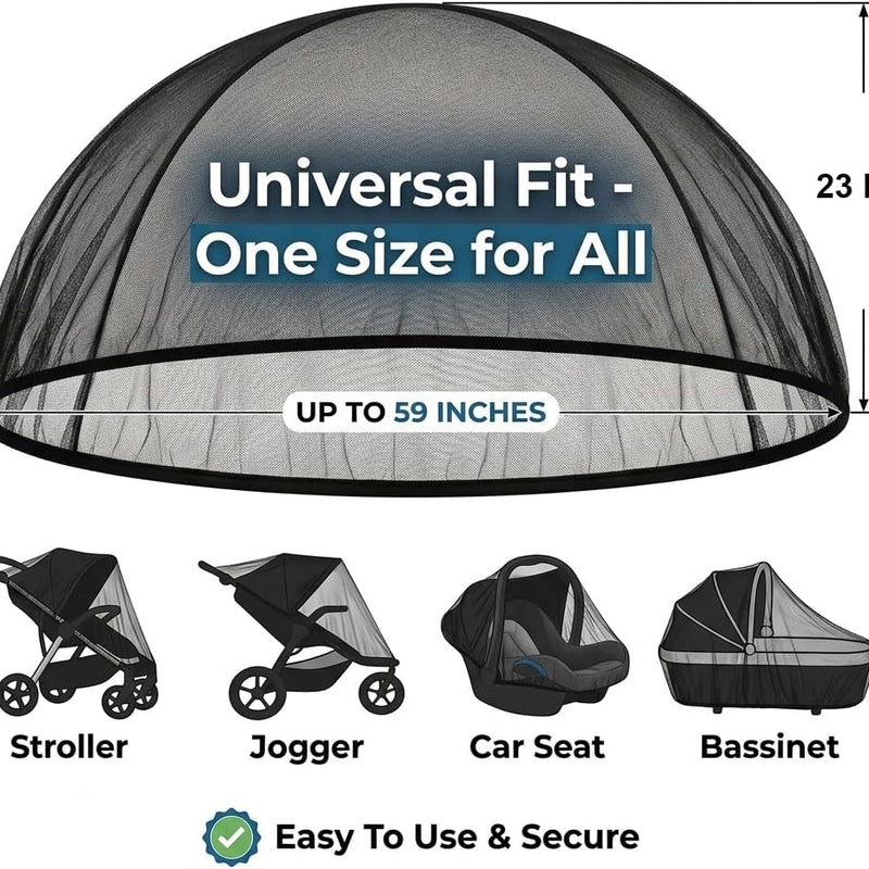 2 Pack Universal Baby Mosquito Net Cover for Stroller Car Seat Bassinet Infant Bug Mesh Netting Screen Crib Carrier Carriage