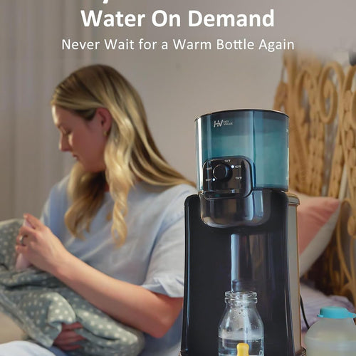 HEYVALUE Water Warmer for Baby Formula with Night Light,Bottle Warmer,Black | 4 Temperature Control & 72H Keep Warm, Detachable Tank, Instantly Dispenses Warm Water, Feed Baby More Easier and Healthier