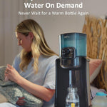 HEYVALUE Water Warmer for Baby Formula with Night Light,Bottle Warmer,Black | 4 Temperature Control & 72H Keep Warm, Detachable Tank, Instantly Dispenses Warm Water, Feed Baby More Easier and Healthier