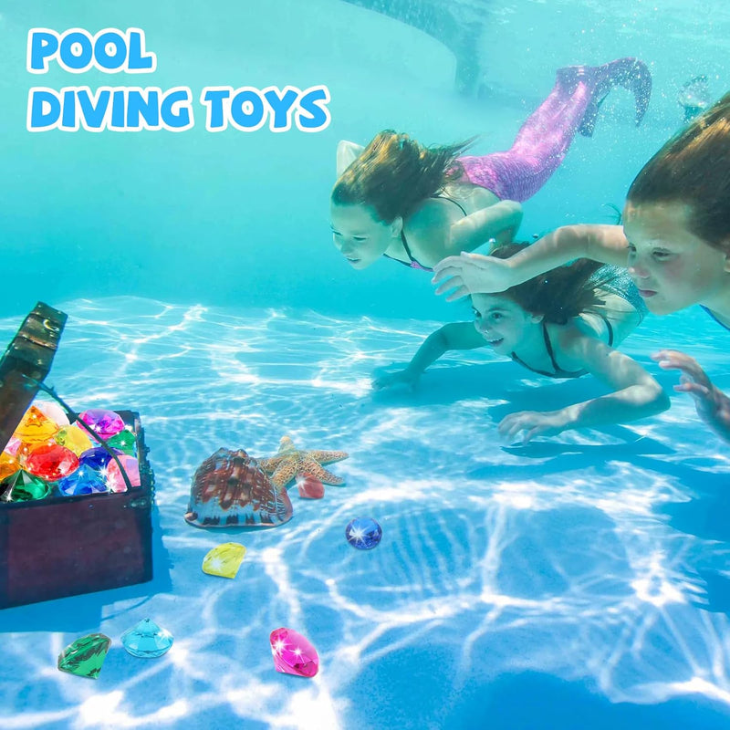 Large Gems Fake Plastic Gemstones Diamond Diving Toys for Kids Girls Princess Pirate Mermaid