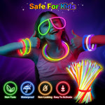 springflower 100pc glow sticks bulk party favors, 8" glow in the dark party supplies, kids or adult party accessories