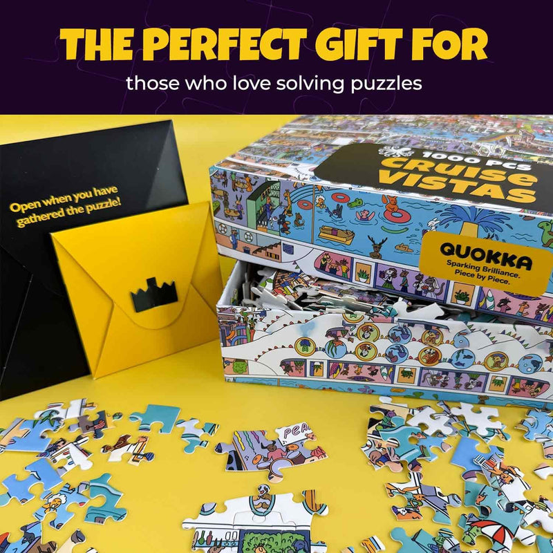 QUOKKA 1000 Piece Puzzle for Adults Cruise Vistas – Jigsaw Puzzles for Adults 1000 Pieces Premium Box Packaging - Extra Fun Challenges - Stunning Scenic Animal - Perfect for Relaxation & Gift Giving