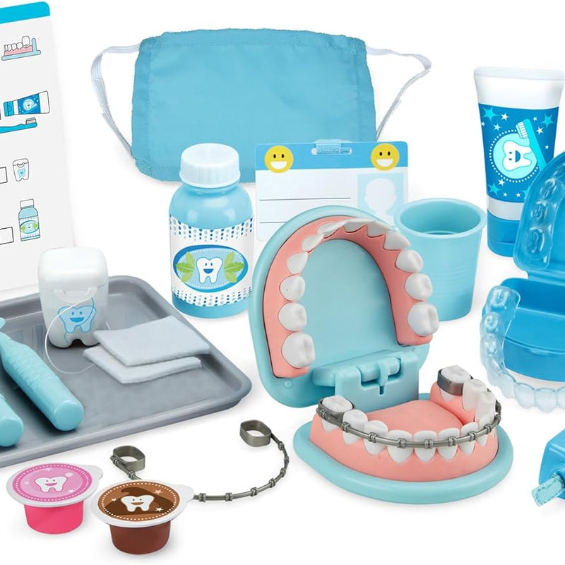 Melissa & Doug 25-Piece Dentist Kit, Oversized Teeth & Tools for Kids' Pretend Play, Ages 3+, Educational Toys for Girls & Boys