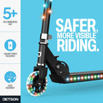 Jetson Jupiter Kids 2-Wheel Light-Up Kick Scooter for Ages 5+ with Adjustable Handlebar and Rear Brake