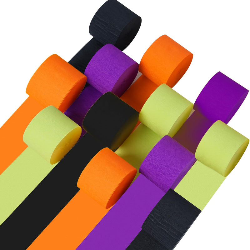 12 rolls crepe paper streamers, assorted colors, 82 feet length, birthday party supplies