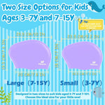 Kids Swim Cap for Girls Boys, 2 Size Silicone Swimming Cap for Long Hair, Waterproof Swim Hats for Toddlers Children Teens to Keep Hair Dry