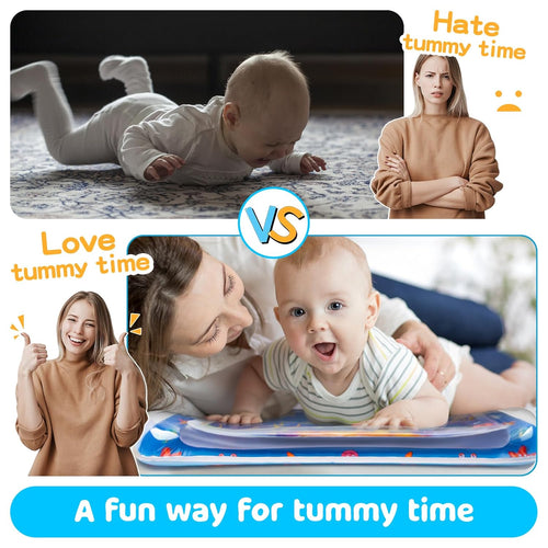 Yeeeasy Inflatable Tummy Time Water Mat for Babies, Infants & Toddlers 3-24 Months - Promotes Development & Sensory Enjoyment