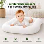 Baby Lounger for Newborns 0-24 Months - Baby Essentials | Soft Breathable Cotton Infant Support Cushion for Tummy Time & Play, Portable Infant Lounger - Cloud White (Cover Included)