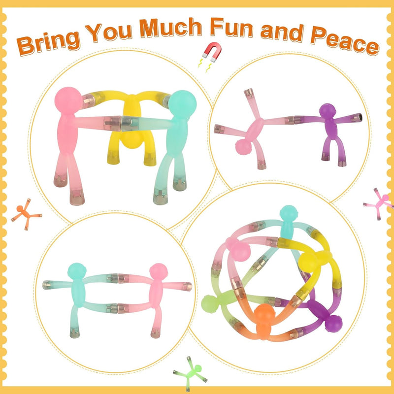 Laleay 6pcs Magnetic Toy Set for Kids, Teens, and Adults with Strong Magnets and Expressive Figures