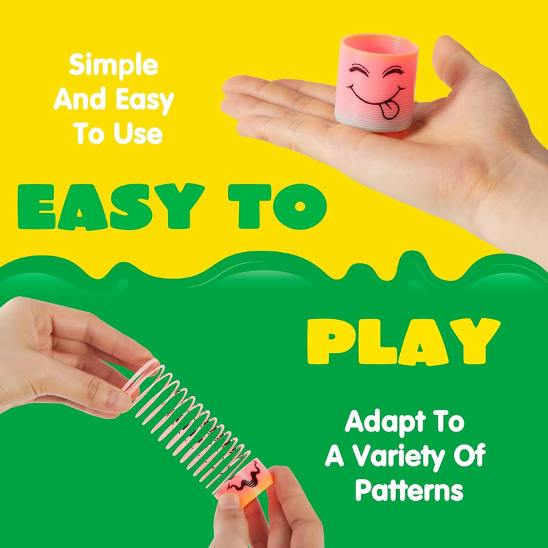 JOYIN 30pc Rainbow Party Favors, Mini Plastic Coil Spring Toys, Stress Relief Bulk Party Supplies for Kids