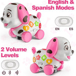 3-in-1 Musical Puppy Toys for 1 Year Old Girl Gift, Educational Baby Toy 6-12-18 Month, 1st Birthday Gift for 1 Year Old Girl Boy, First Bilingual Present for 7 8 9 10 Month Infant (Pink)