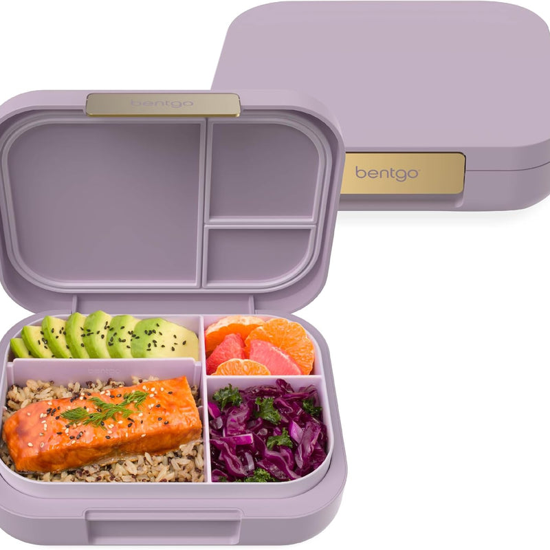 Bentgo® Modern - Leak-Resistant Bento Lunch Box For Adults, Teens, & Larger Appetites; Reusable BPA-Free Meal Prep Container with 3 or 4 Compartments, Dishwasher/Microwave Safe; 5 Cups (White)