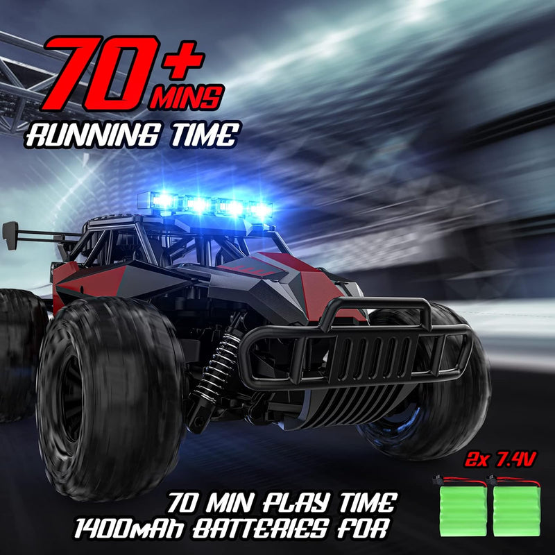 bluejay 1:12 2.4ghz high speed rc monster truck with led headlights and rechargeable battery