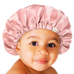 YANIBEST Baby Satin Bonnet Sleep Cap - Double Layer Reversible Adjustable Silky Satin Cap for Infant Toddler(6-36Months,Strawberry)