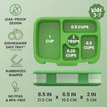 Bentgo Kids Bento-Style 5-Compartment Leak-Proof Lunch Box - Just-Right Portions for Ages 3 to 7, Durable, Drop-Proof, Dishwasher Safe, PFAS & BPA-Free & Made with Food-Safe Materials (Green)