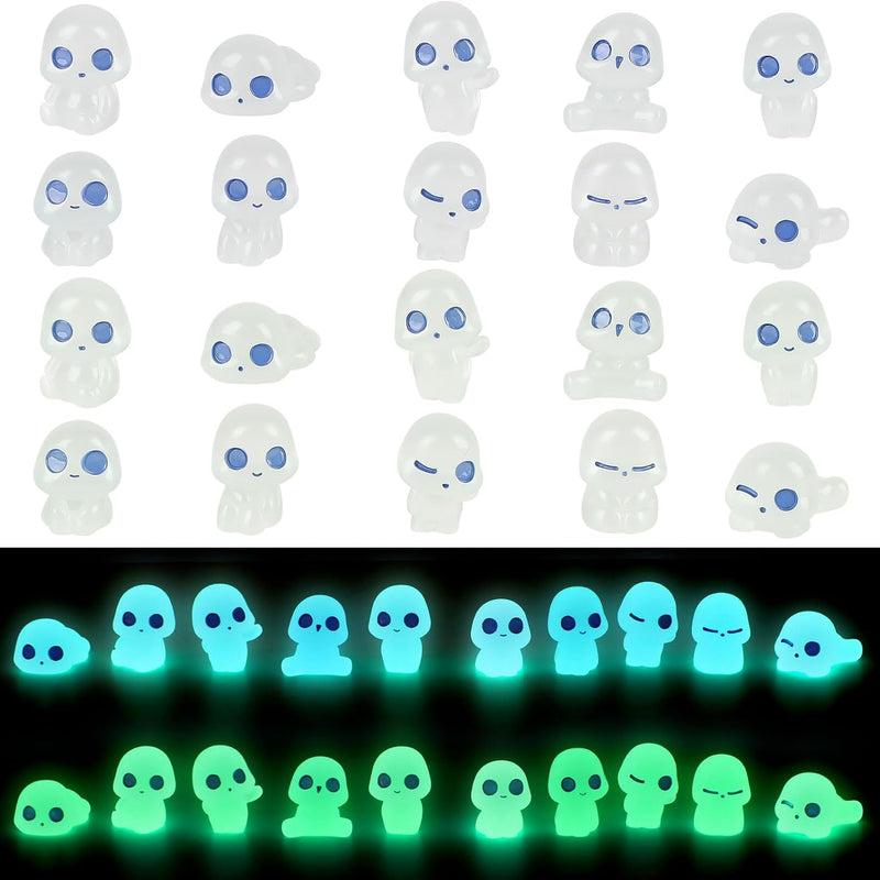 CCINEE 20Pcs Glow in Dark Tree Elves Fairy Luminous Ghost Micro Landscape Accessories Miniature Tree Elves Decoration for Garden Landscape Aquarium Dollhouse Potted Plants Decoration