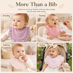 Baby Muslin Bibs,6 Pcs Drool Bandana Bibs for Baby Girl Drooling and Teething,Soft and Absorbent Cotton for Newborn
