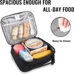 Genteen Lunch Box Kids, Insulated Lunch Bag Kids Boys Girls Back to School, Soft Lunch Box for Men Reusable Lunchbox for Office,Outdoor,School (Black)
