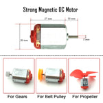 DIY science kit with strong magnetic dc motors, propellers, and shafts for educational projects