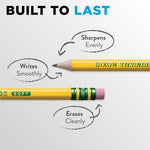 Ticonderoga Wood-Cased Pencils, Unsharpened, #2 HB Soft, Yellow, 96 Count