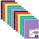 Mead Spiral Notebook, 1 Subject, College Ruled Paper, 7-1/2" x 10-1/2", 70 Sheets per Notebook, Colors Will Vary, 6 Pack (73065)