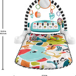 Fisher-Price Baby Musical Toy Set Glow and Grow Kick & Play Piano Gym Blue Playmat with 2 Rattle Maracas for Newborns Ages 0+ Months
