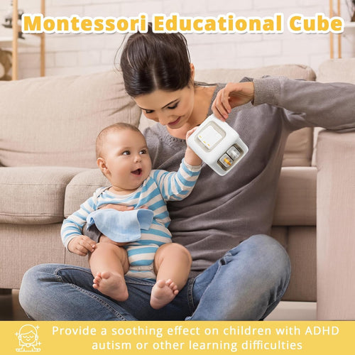 6-in-1 Busy Cube Toy for 1 Year Old Boy, Montessori Toys with Sensory Learning