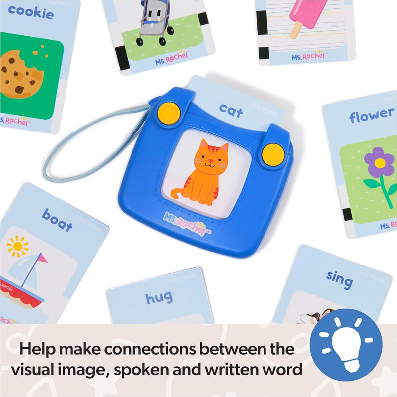 Ms. Rachel First Words Talking Flash Cards with Electronic Reader, 100 Words, Educational Toys for Ages 1-2+