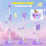 stand karaoke machine for kids, 2 wireless mics, rechargeable, kids microphone, birthday party gift