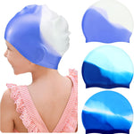Zhanmai 3 Pieces Kids Swim Caps for Girls Boys Age 4-16 Silicone Swimming Cap Long Hair Teens Youths with Long Curly Hair Braids Dreadlocks Large Waterproof Pool Swim Hat