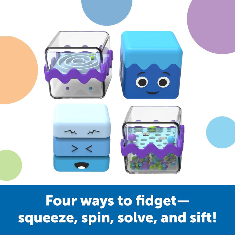 Learning Resources Cool Down Cubes Sensory Fidget Toys - Quiet Fidgets for Kids, Toddlers, and Adults - Calming Corner Items for Classroom or Home, Small Tactile Tools for Play, Focus, and Travel