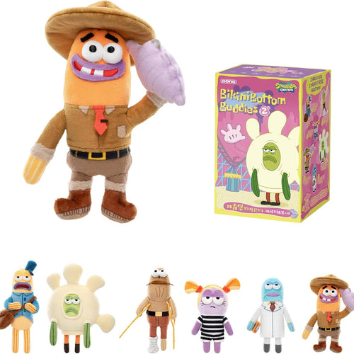 POP MART Spongbob Residents of Bikini Bottom-Whimsical Plush Part2, Blind Box Keychain – Plush Pendant, Bag Charm, Collectible Holiday Birthday Gift, Single Box