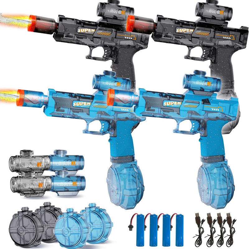 4Pcs Electric Water Gun for Kids Adults, Water Guns Squirt Gun | Toys for boys,Water Spray Sound and Led Light, Leak-Proof Rechargeable Watergun for Summer Outdoor Pool Beach Toys for Boys