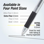 Pilot G2 Premium Gel Roller Pens, Extra Fine Point 0.5 mm, Gel Pens Black Ink, Pack of 12 - Ideal for School, Journaling & Office Writing